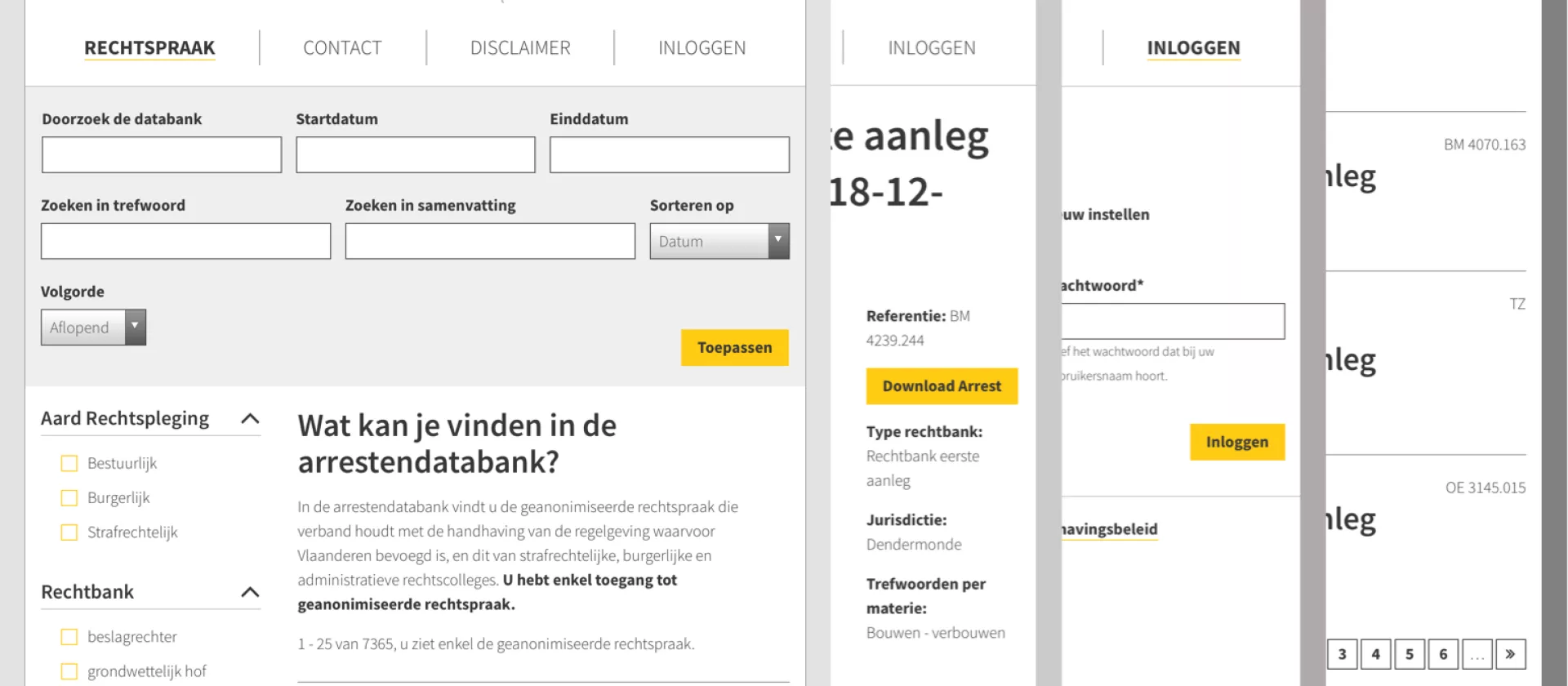 Mock-up Arrestendatabank op Ipad