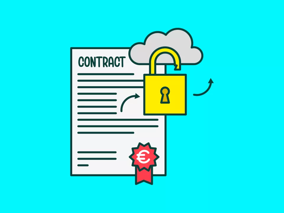 Contract met een open slotje Contract met een open slotje