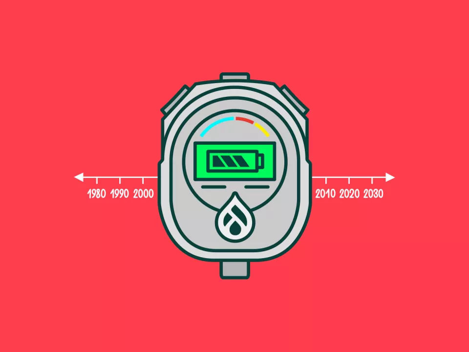 Chronometer met groene batterijweergave Chronometer met groene batterijweergave