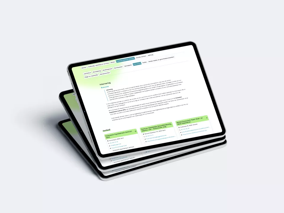 Mockup van sectie uit de website met extra uitleg voor een woord