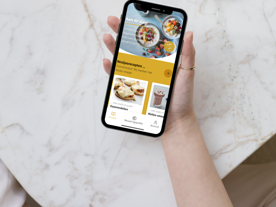 Een gsm met de app Plan-eet