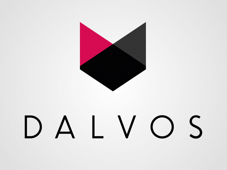 Logo Dalvos: gestileerde afbeelding van een vos met de tekst DALVOS Logo Dalvos: gestileerde afbeelding van een vos met de tekst DALVOS
