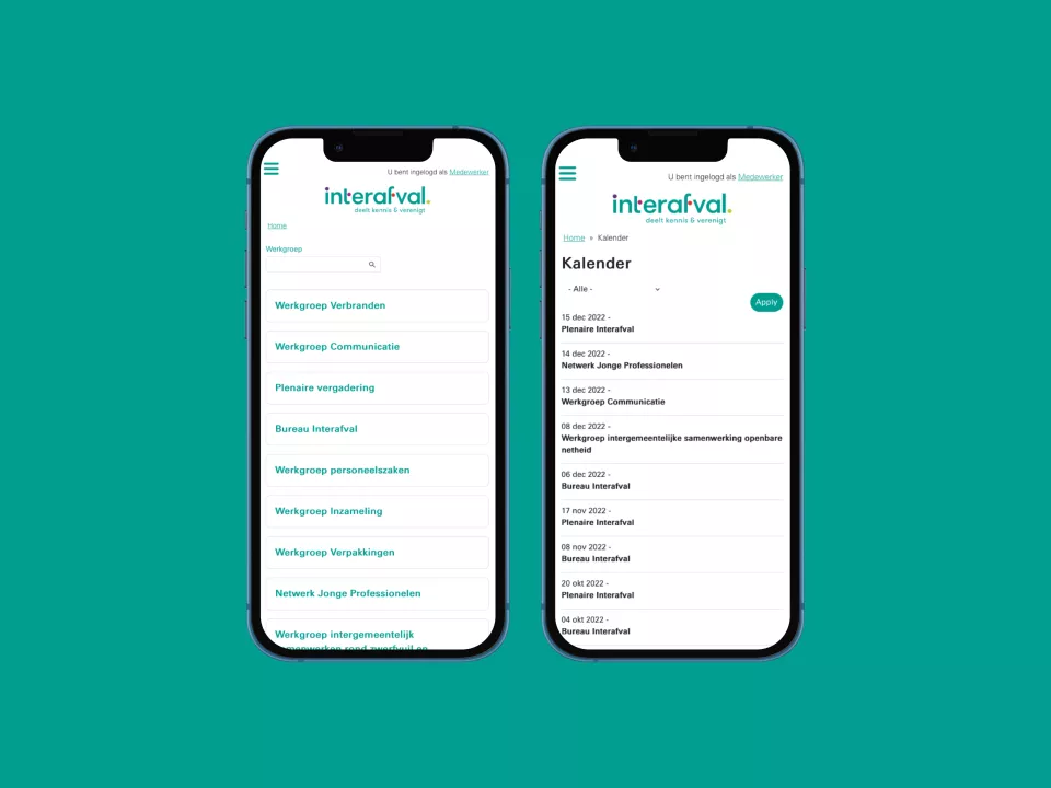 Interafval extranet functionaliteit