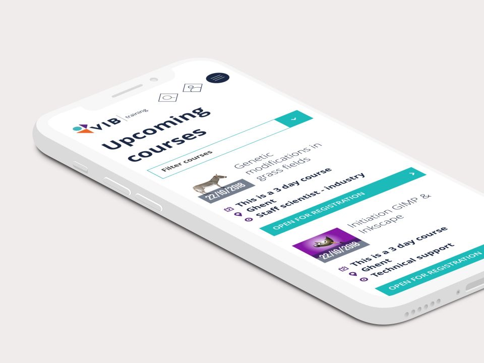 VIB training frontpage mobile