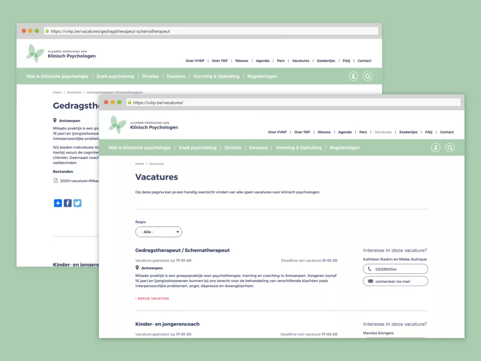 VVKP vacatures in browser venster