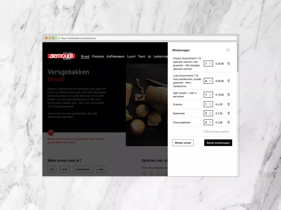 Bestellen direct vanuit de productpagina Bestellen direct vanuit de productpagina