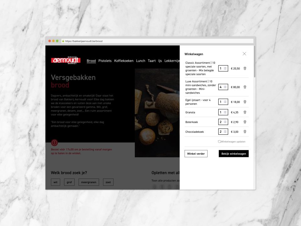 Bestellen direct vanuit de productpagina