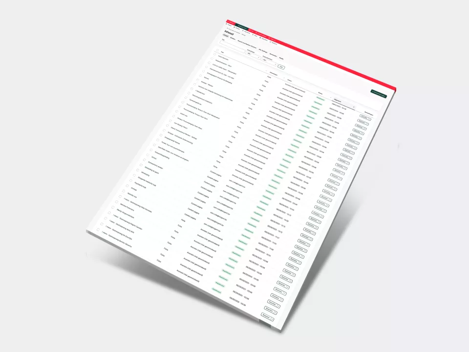 Mockup van het content beheer