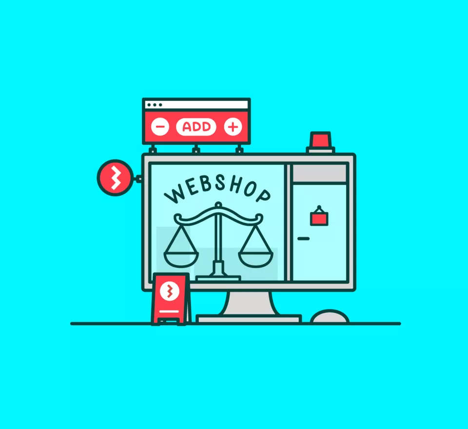 Etalage met een webshop