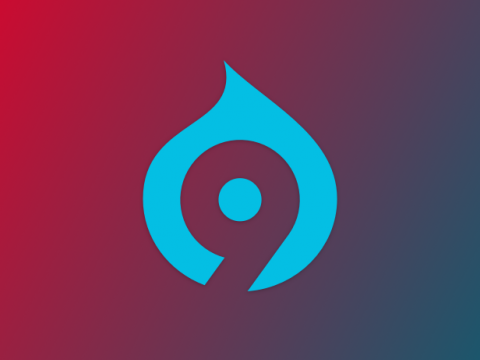 Drupal 9 logo (niet het officiële logo, dit is nog niet gekend)