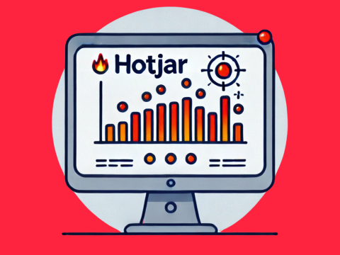 Een illustratie van een computerscherm waarop een heatmap grafiek getoond wordt van Hotjar