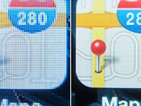 Lagere en hogere resolutie afbeelding van een maps icoon.