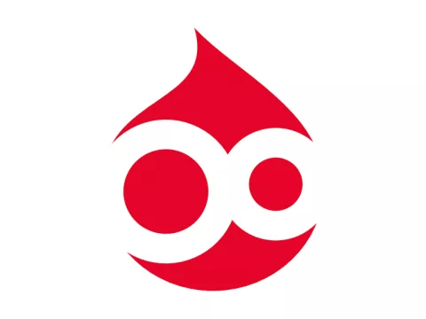 Logo drupal 8 waar de 8 vervangen is door ∞