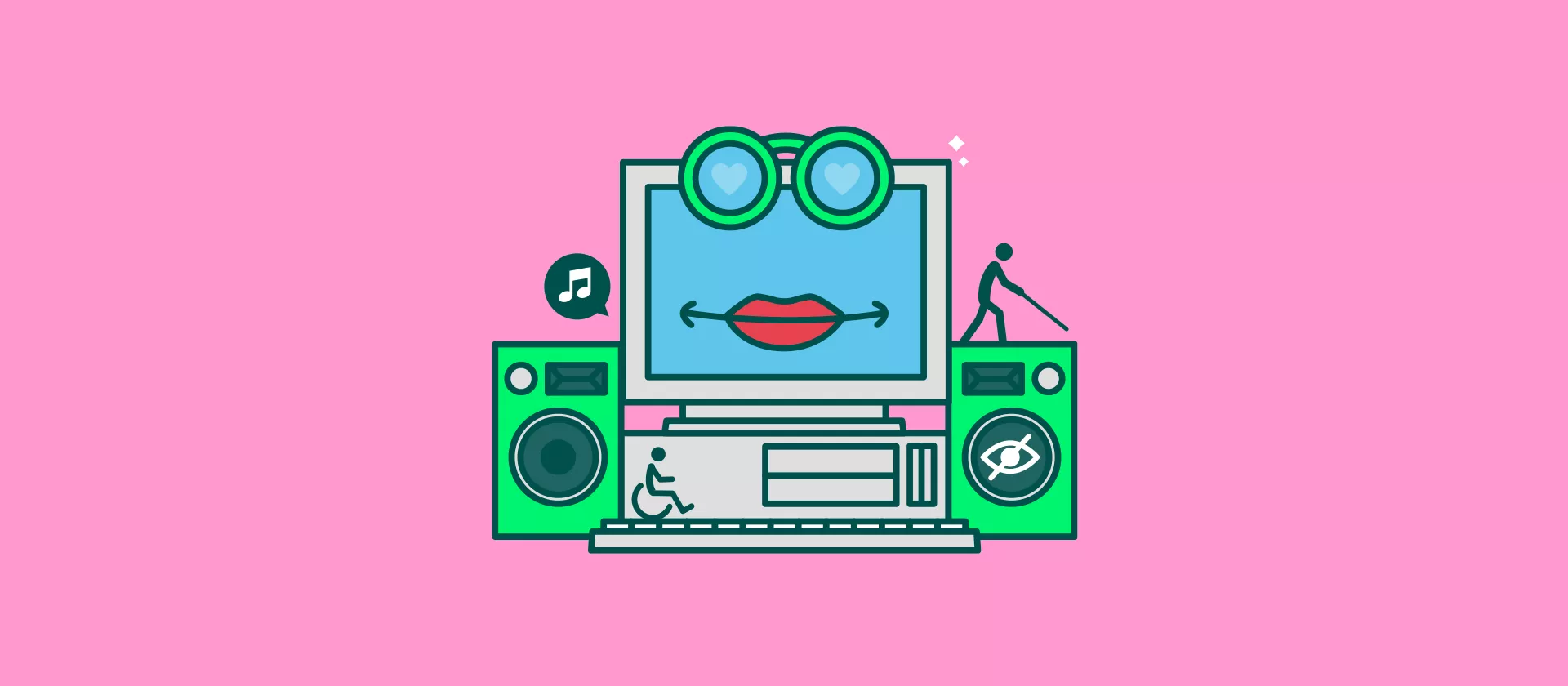 Een toegankelijke website dankzij de WCAG 2.1 richtlijnen Graphic van een pc