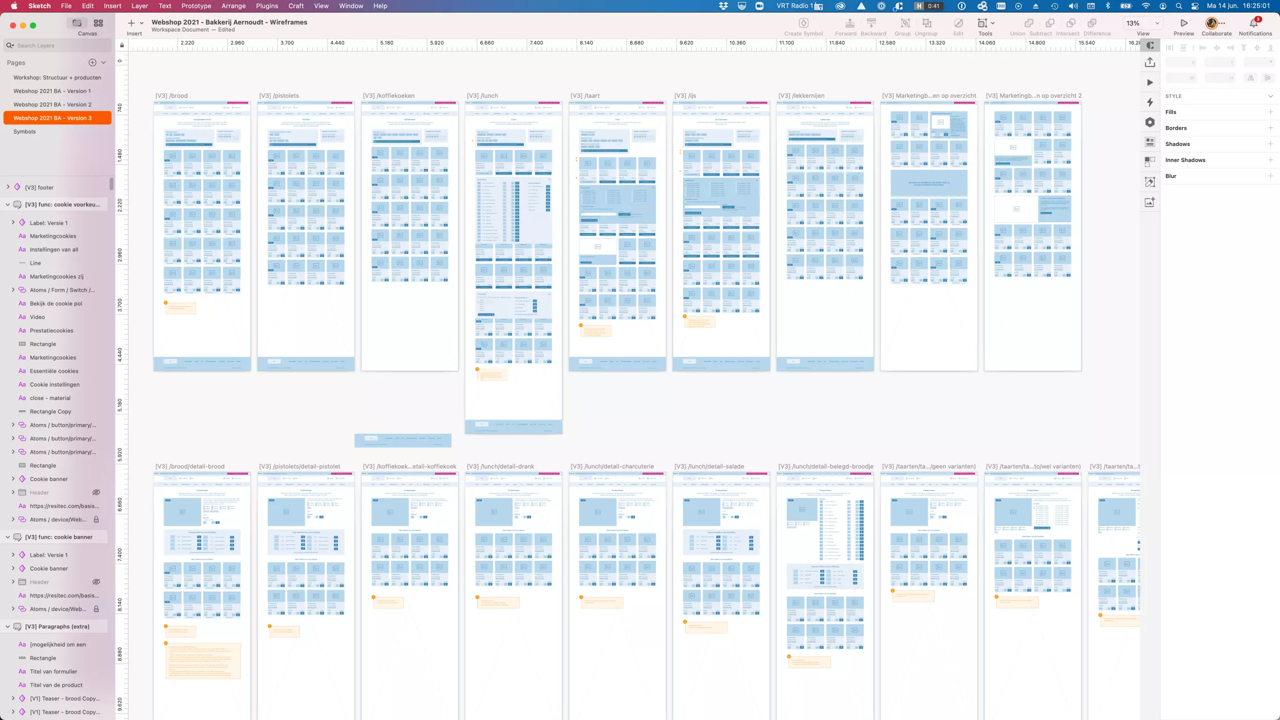 Wireframes van een webshop in de interface van Sketch app. Wireframes van een webshop in de interface van Sketch app.