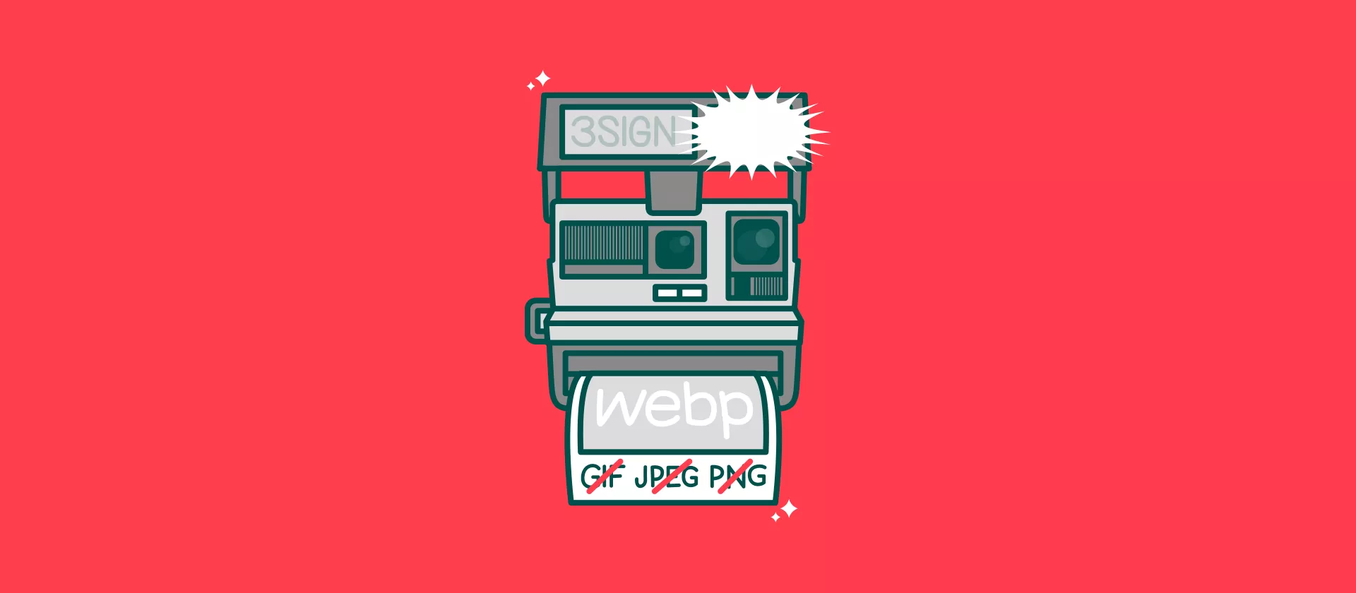 Polaroidcamera met WebP