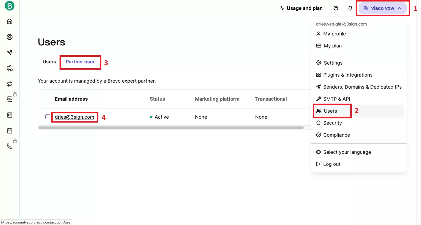 Brevo permissions Brevo permissions