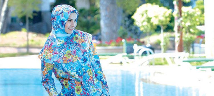 Vrouw in burkini