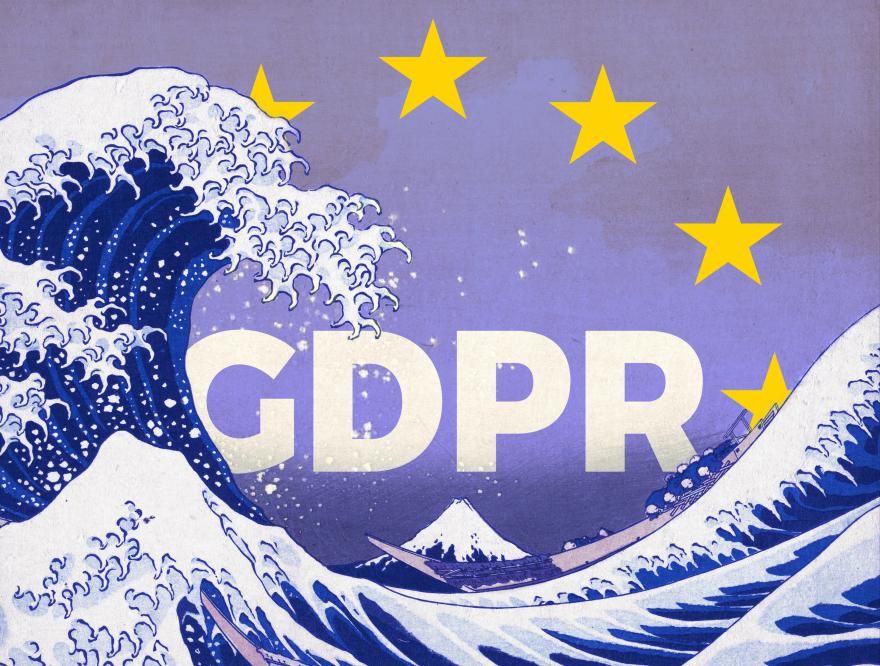 Europese GDPR achtergrond met "the wave" op de voorgrond. 