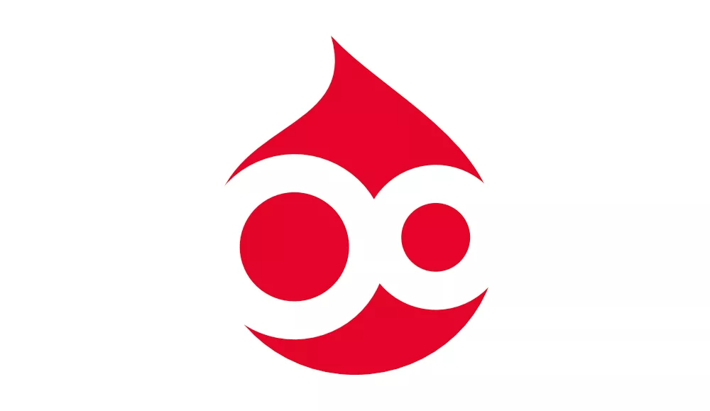 Logo drupal 8 waar de 8 vervangen is door ∞ Logo drupal 8 waar de 8 vervangen is door ∞